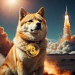 Dogecoin’s Historic Moon Mission: A Giant Leap for Meme Coins PhotoReal Create a flat design image showcasing a Dogecoin wit 0
